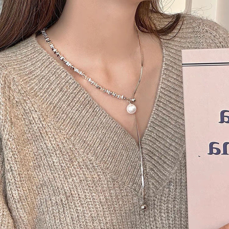 Women's Sier Pearl For Light Luxury Minority Design Clavicle Necklace