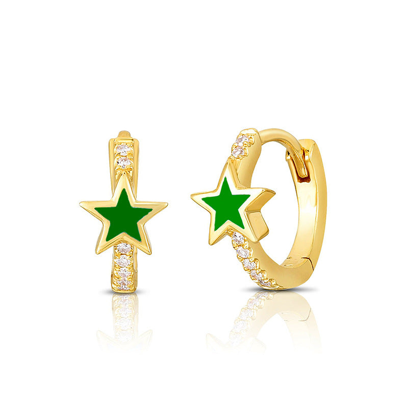 Sier Needle Fashion Simple Heart-shaped Geometric Ear French Stud Earrings