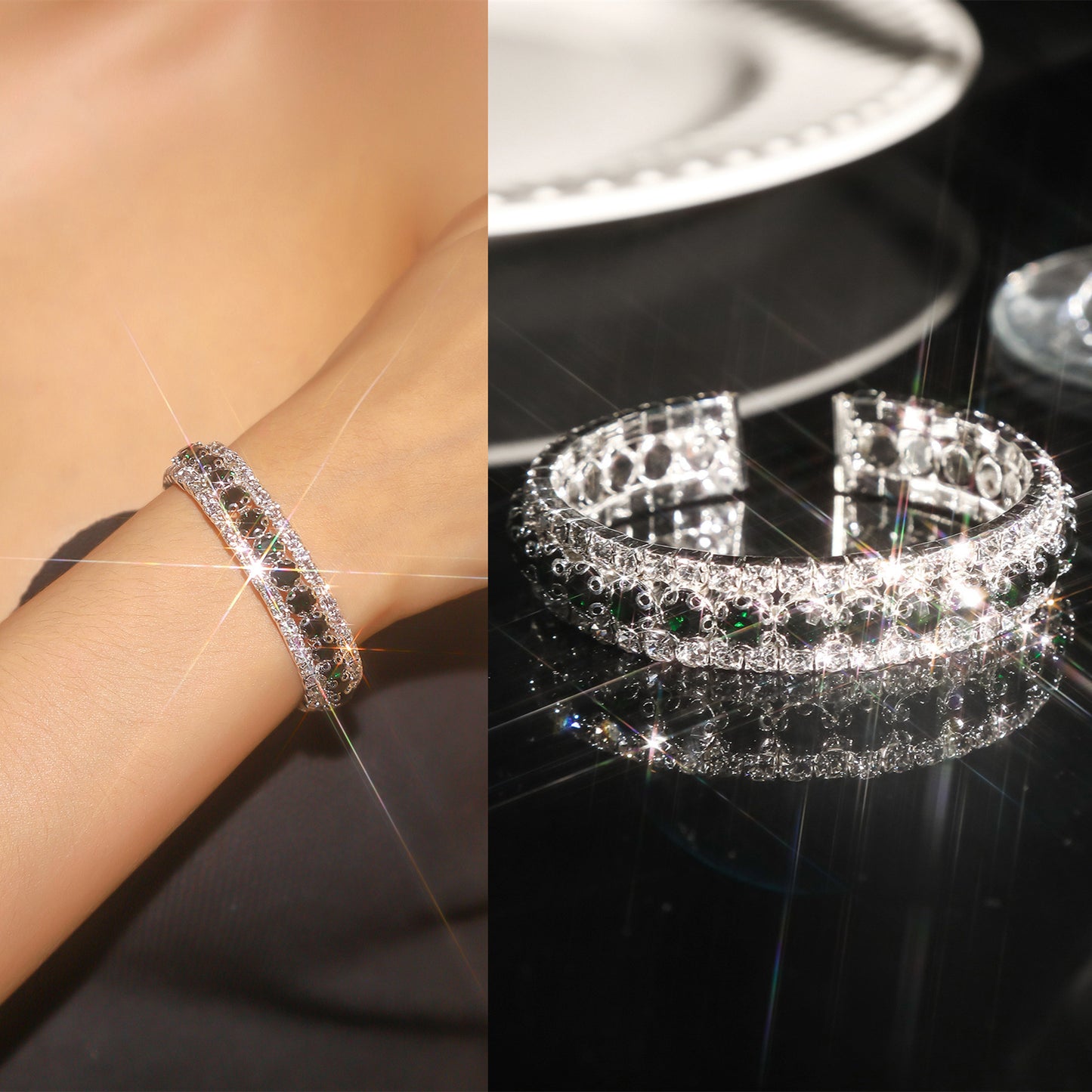 Fashion Rhinestone Female Bride Full Diamond Wedding Bracelets