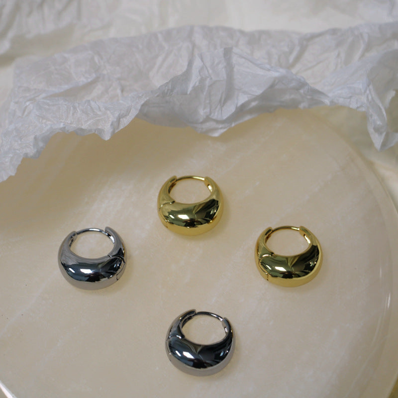 Brass Gold-plated Mirror Polishing Water Drop Basic Rings