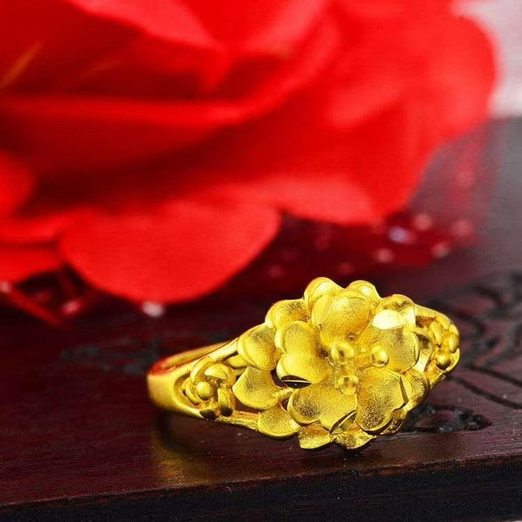 Women's & Men's Style Simple Flower Starry Meteor Shower Wide Rings