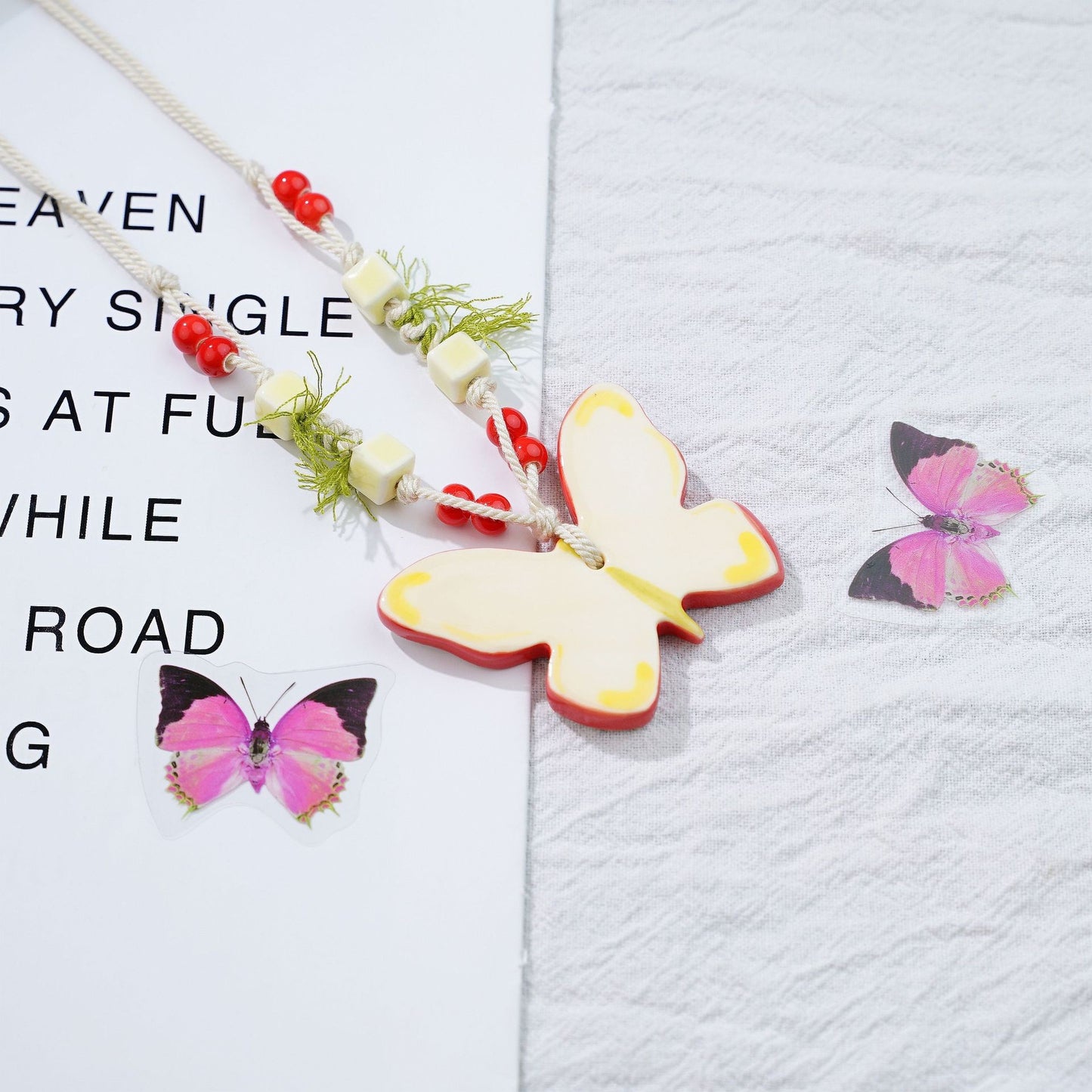 Style Personalized Trendy Ceramic Geometric Colorful Fish Long High-grade Necklace