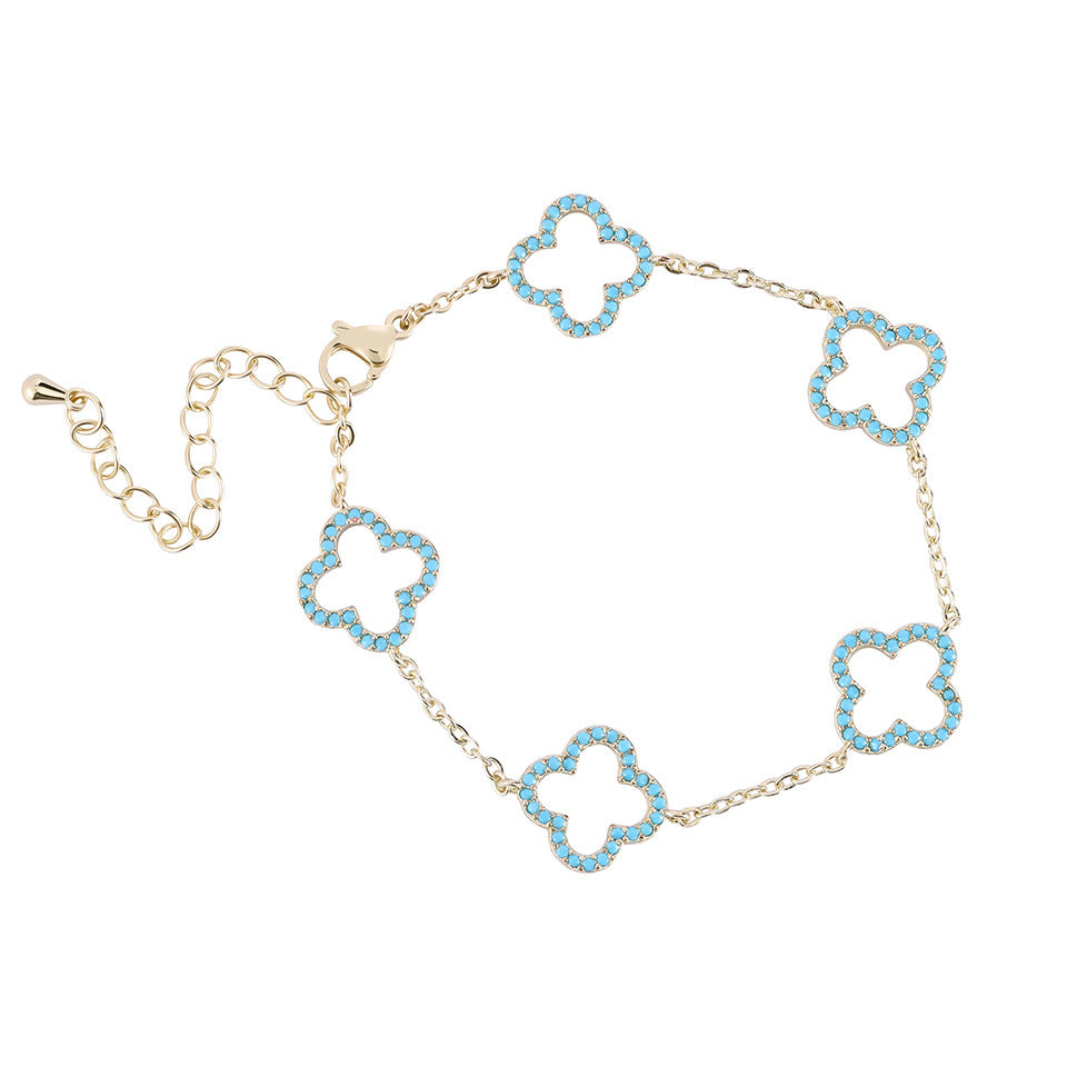 Lucky Flower Female French Sweet High Sense Full Bracelet