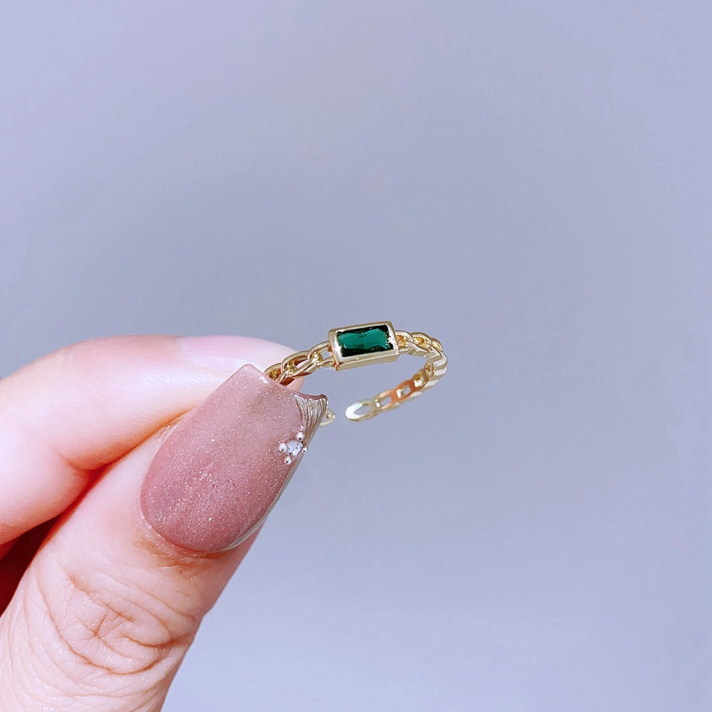 Light Luxury Minority Design Colorful Gemstone Rings