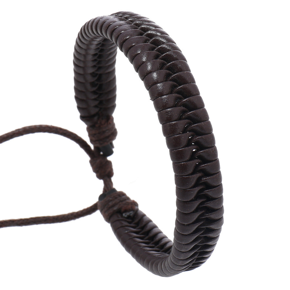 Men's Woven Hand Strap Leather Ornament Retro Bracelets