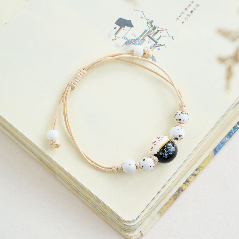 Chinese Natural Stone Porcelain Minimalist Female Bracelets