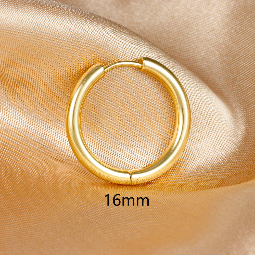 Simple Different Sizes Ear Clip Electroplated Earrings