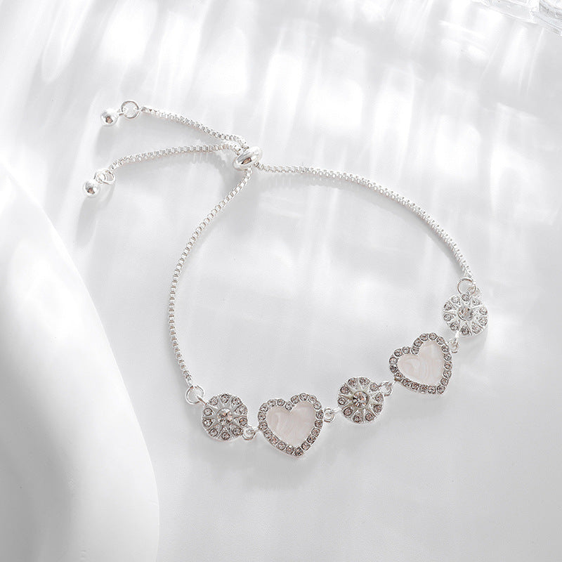 Women's Zircon Flower Korean Simple Design Personalized Bracelets