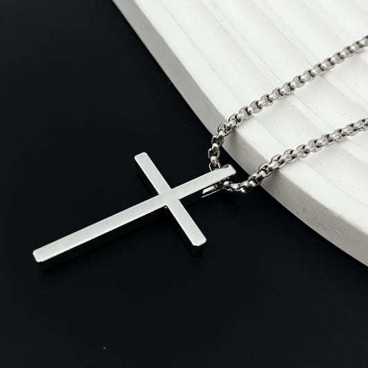 Men's Cross Design High-grade Long Simple Fashion Necklace
