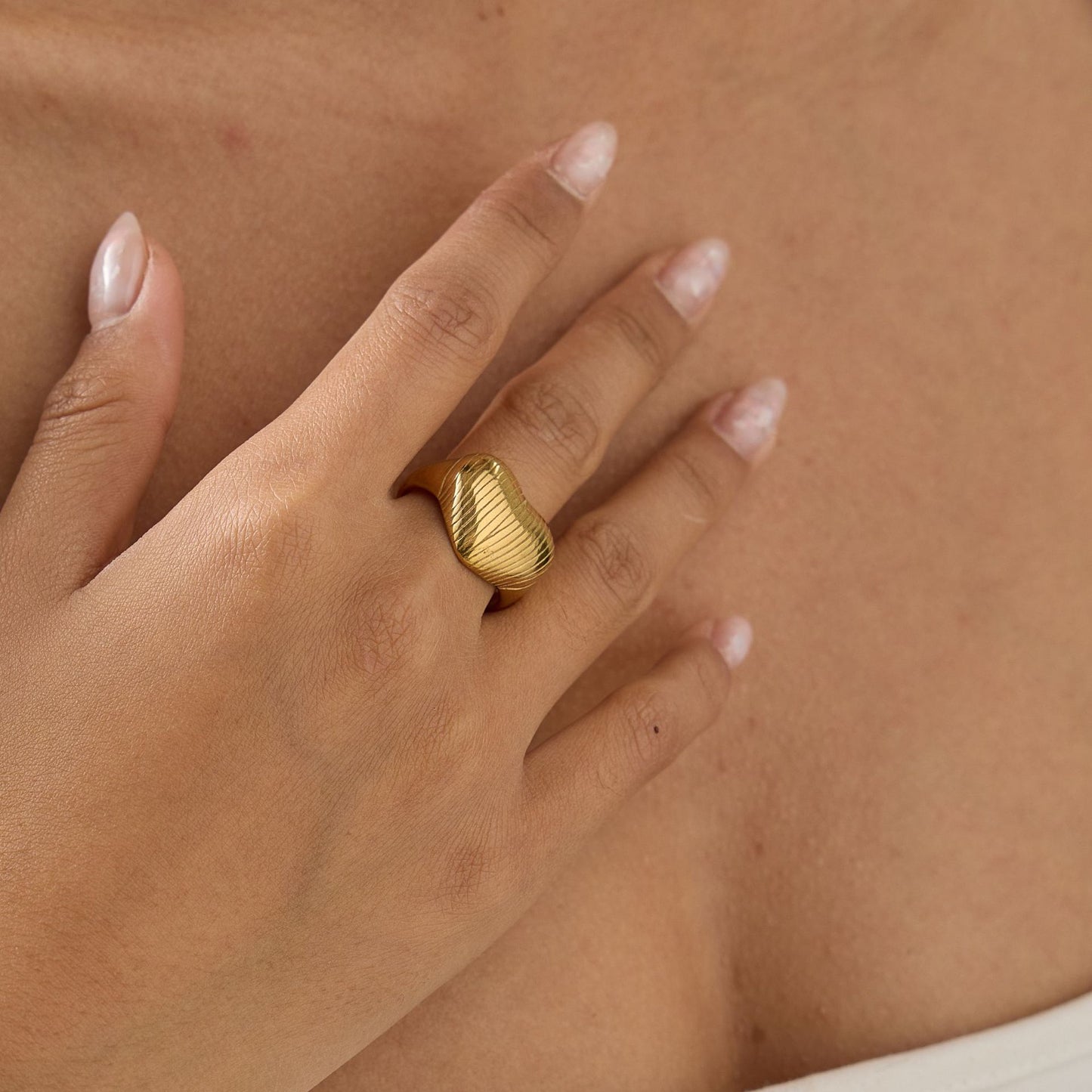 Peach Heart Trendy Personalized Cold Style Simple Ring