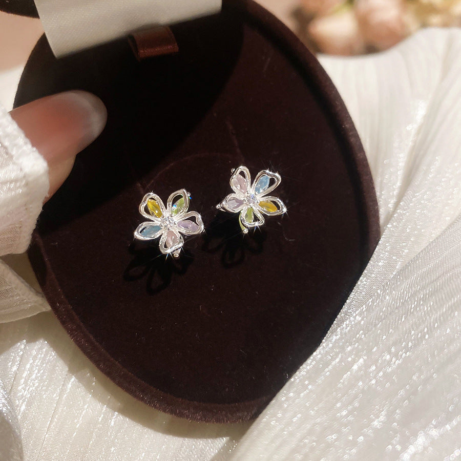 Women's Needle Zircon Bow Water Drop Tassel Simple Fashion Stud Earrings