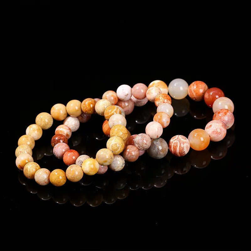 Color Coral Jade Round Beads Clay Slate Bracelets
