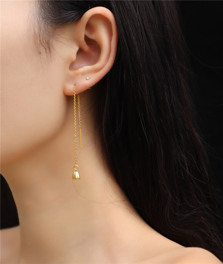 Titanium Steel Lotus Seedpod Asymmetric Face Slimming Ear Line