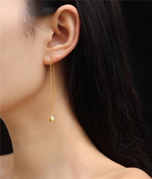 Titanium Steel Lotus Seedpod Asymmetric Face Slimming Ear Line