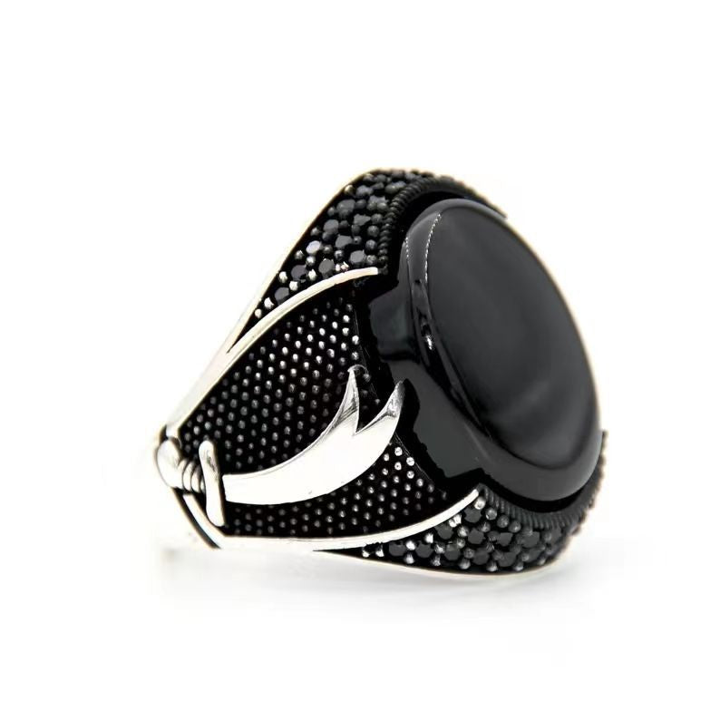 Unique Classic Personality Retro Man's Black Rings