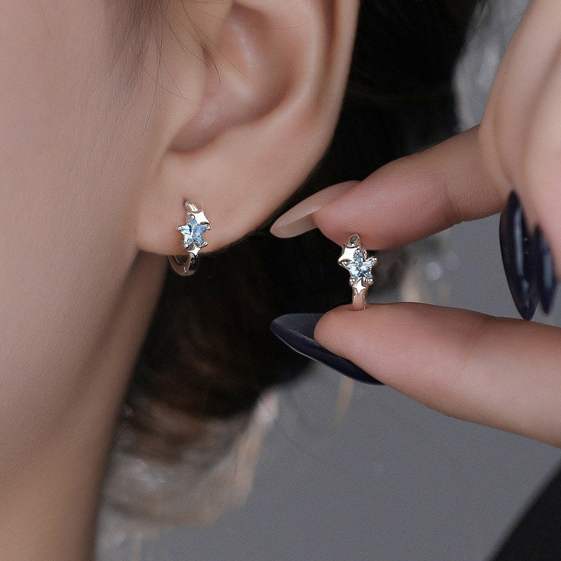 Women's Fashion Elegant Blue Clip Exquisite Versatile Personality Ear Buckle