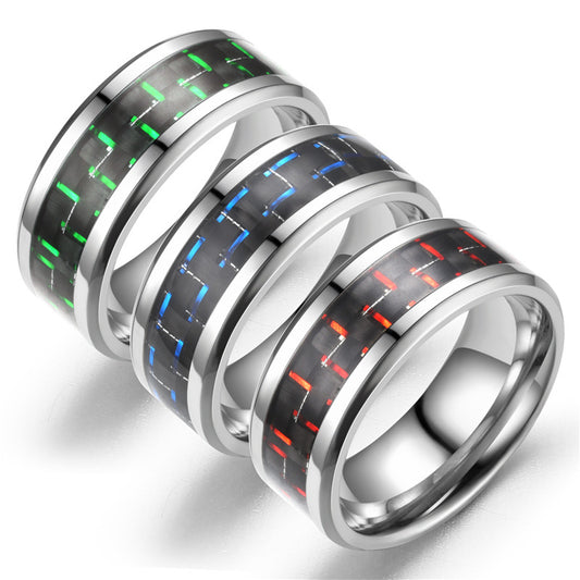 Fashion Creative Sier Flat Slotted Batch Flower Stainless Ring