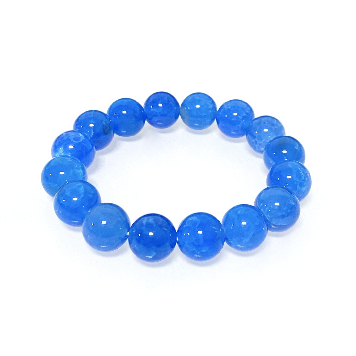 Women's & Men's Dragon Pattern Agate Single Circle Round Beads Life Scale Texture Bracelet