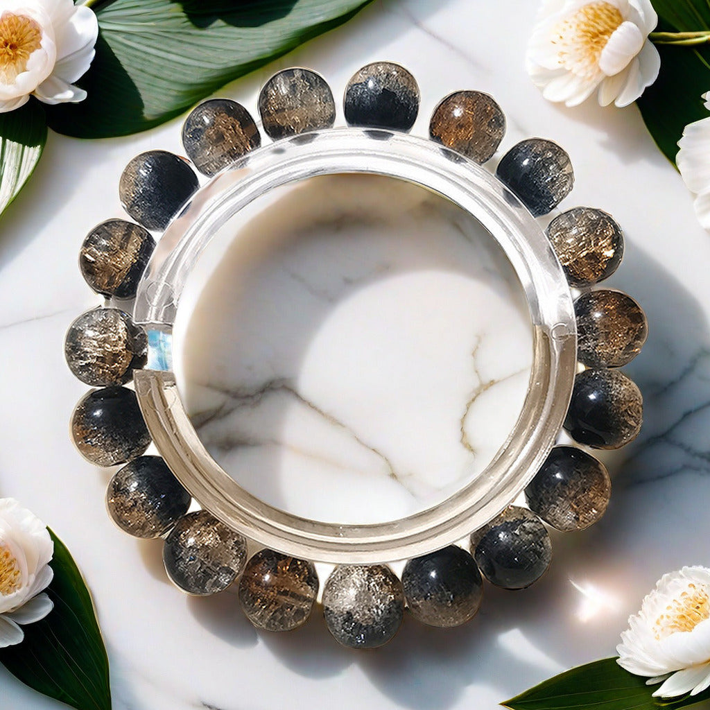 Purple Brushed Floral Beads Female Hand Toy Bracelet