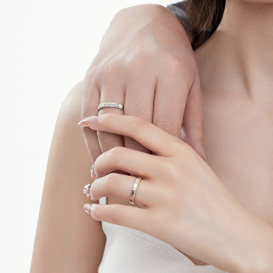 Women's & Men's Sunset Couple Niche High Sense Sterling Rings