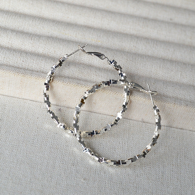 Shiny Irregular Small Pieces Of Sier Light Earrings