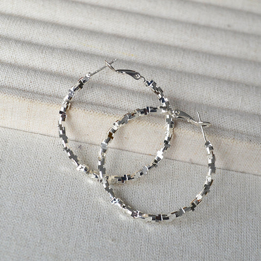Shiny Irregular Small Pieces Of Sier Light Earrings