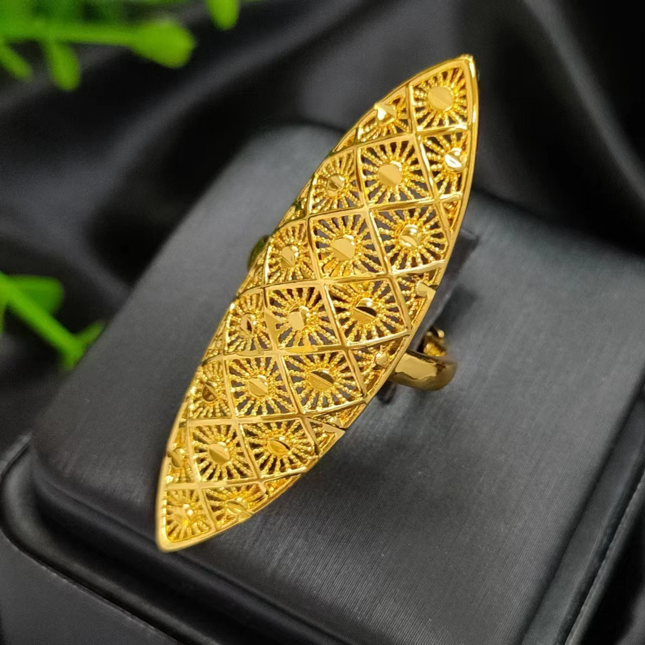 Women's Gold-plated Wheat Index Finger Does Not Fade Design Copper Ring