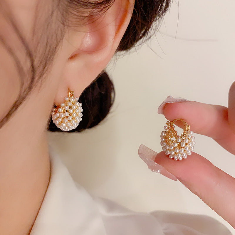 Mori Sweet Affordable Luxury Fashion Small Beads Clip Design Ear Buckle
