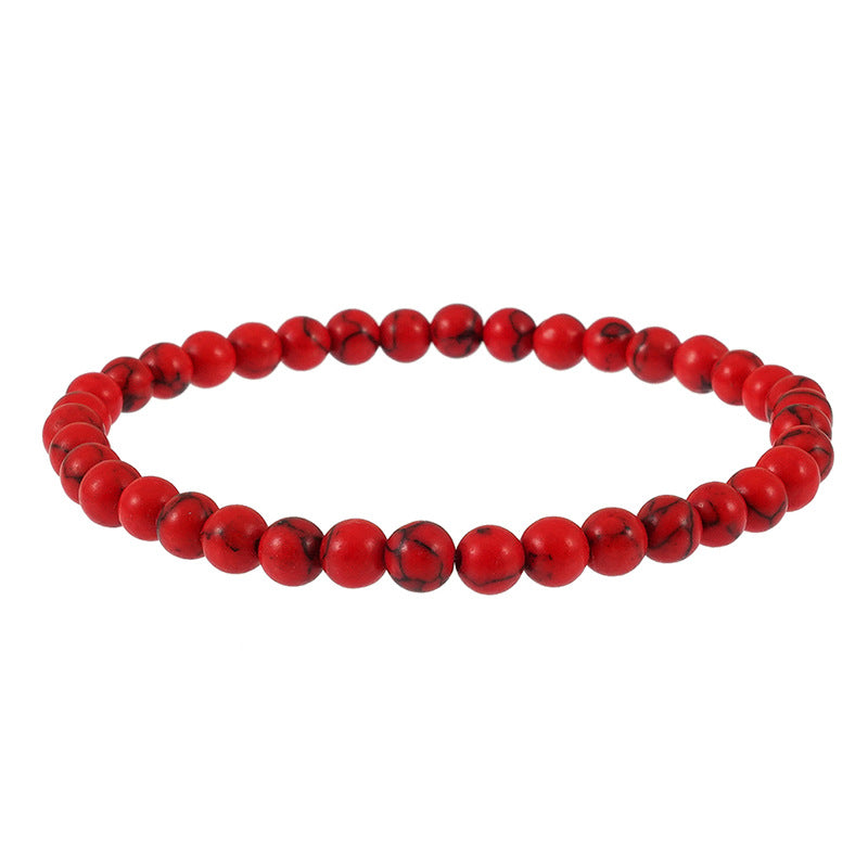 Stone Volcanic Rock Turquoise Malachite Agate Bracelet