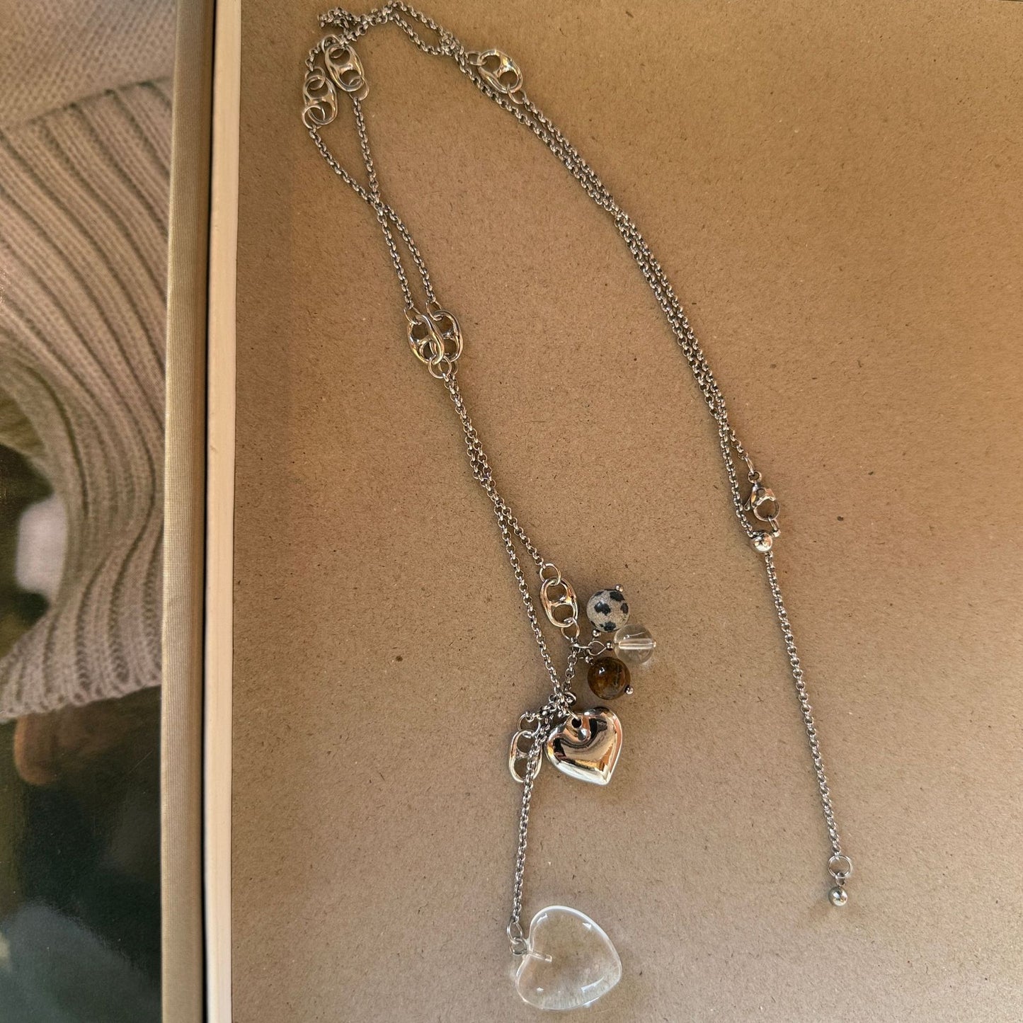 Women's Hole Chain Heart Shaped Love Long Temperamental Necklace