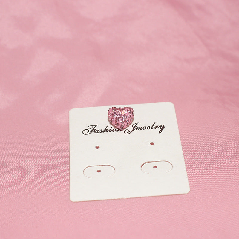 Titanium Steel Ear Fashion Three-dimensional Double-headed Twist Small Heart Shape Stud Earrings