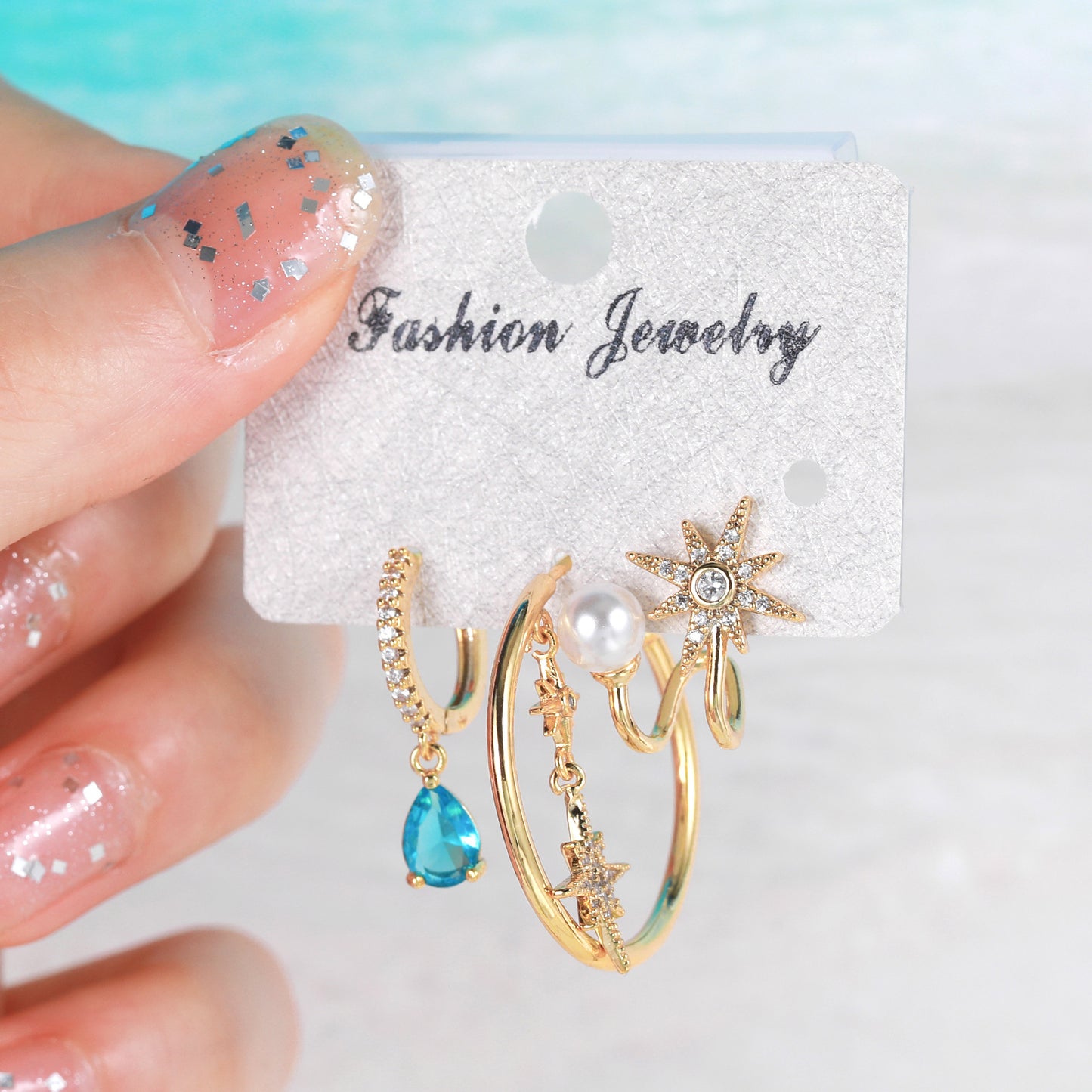 Women's Korean Style Fashion Hot Match Copper Zirconium Finely Earrings