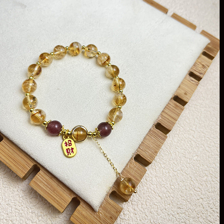 Women's Natural Citrine Niche Design Drip Fresh Sweet Bracelets