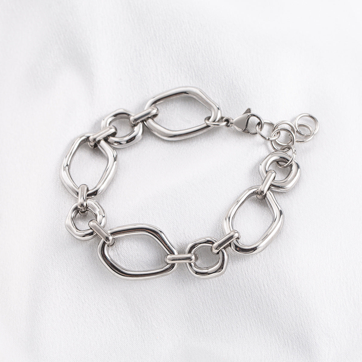 Women's & Men's Luxury Exaggerated Metallic Titanium Steel Irregular Lava Geometric Bracelet
