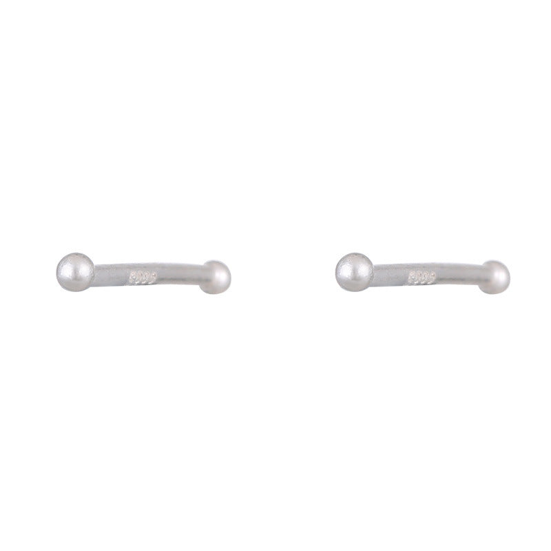 Women's & Men's Need To Take Off Small Double-headed Round Beads Ear Bar Stud Earrings
