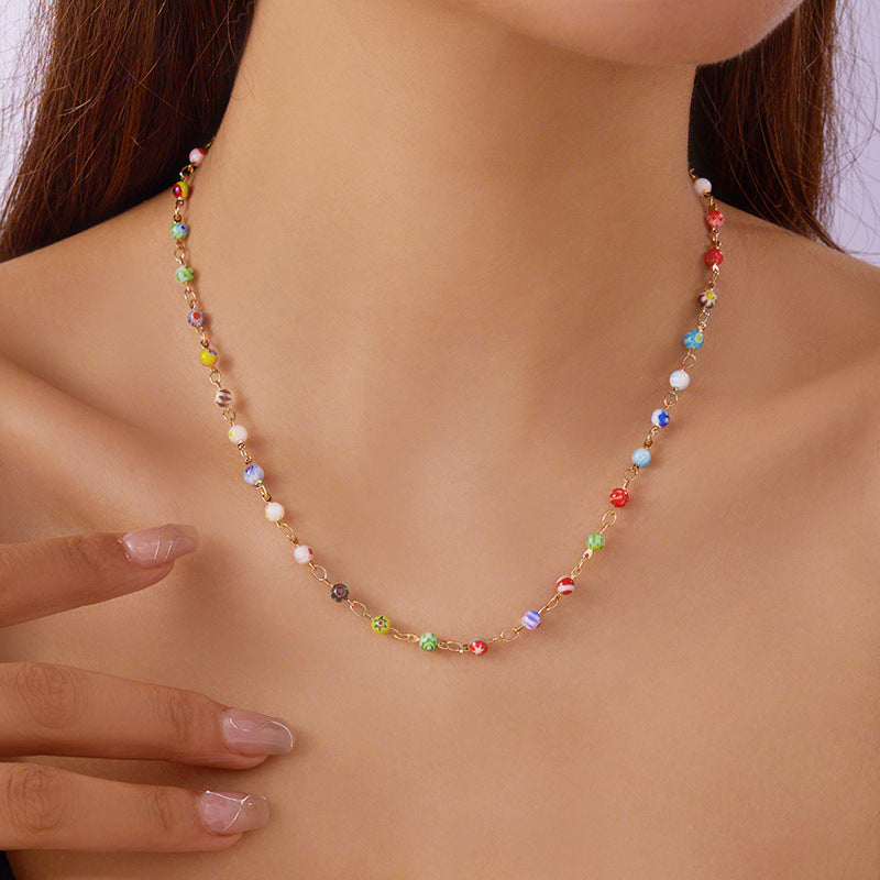 Women's High-grade Sweet Elegant Heart Butterfly Color Necklaces