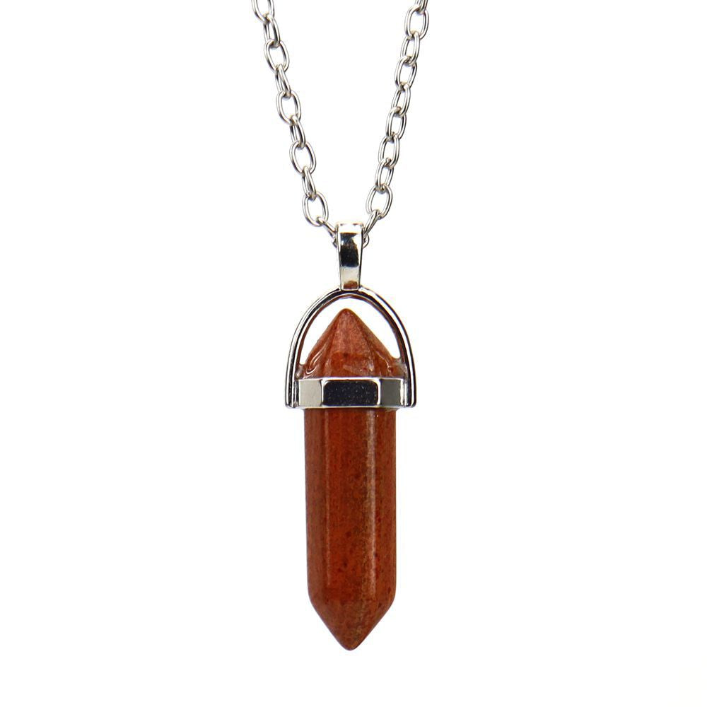 Agate Synthetic Crystal Hexagon Prism Soul Pendants