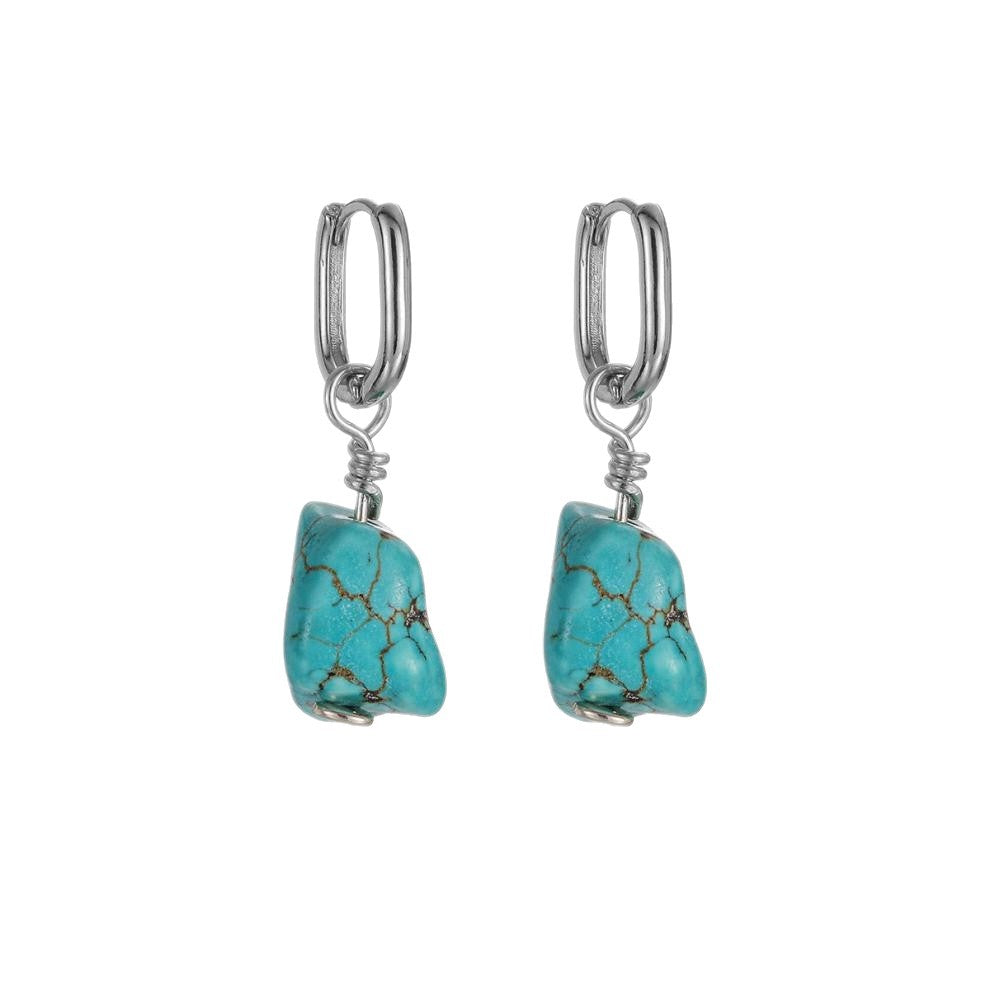 Women's & Men's Retro Neutral Tibetan Handmade Fashion Blue Earrings