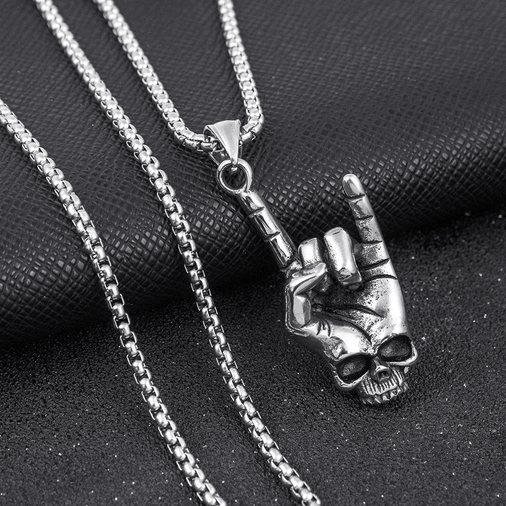 Men's Stainless Steel Hip Hop Cool Cross Trendy Clavicle Necklaces