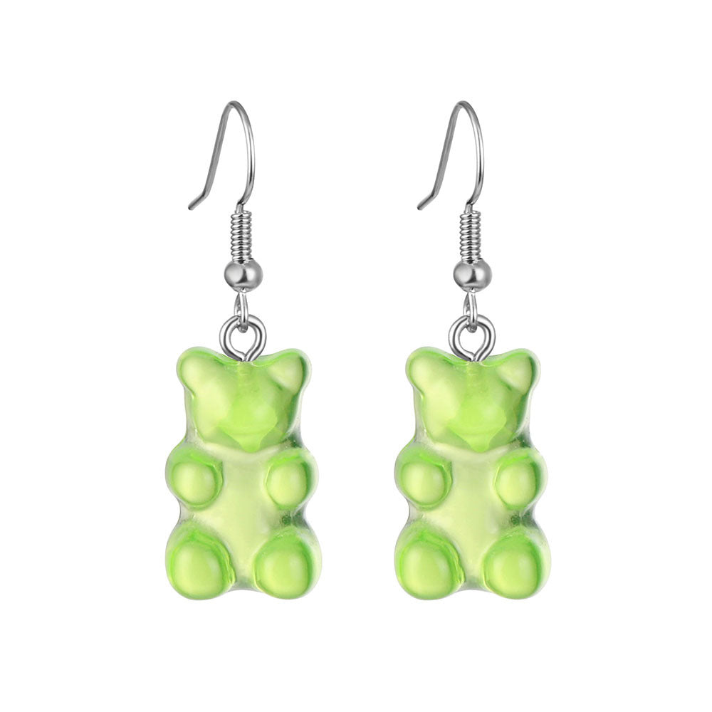 Acrylic Butterfly Cute Bear Ear Clip Earrings