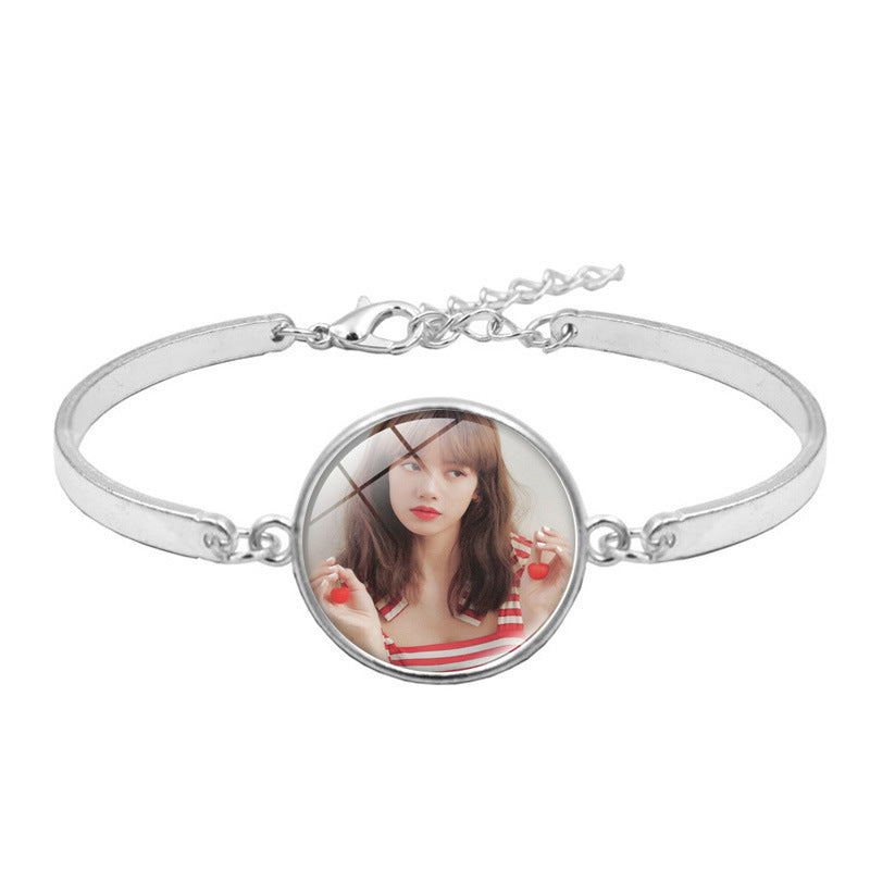 Female Star Combination Peripheral Pink Black Birthday Bracelet
