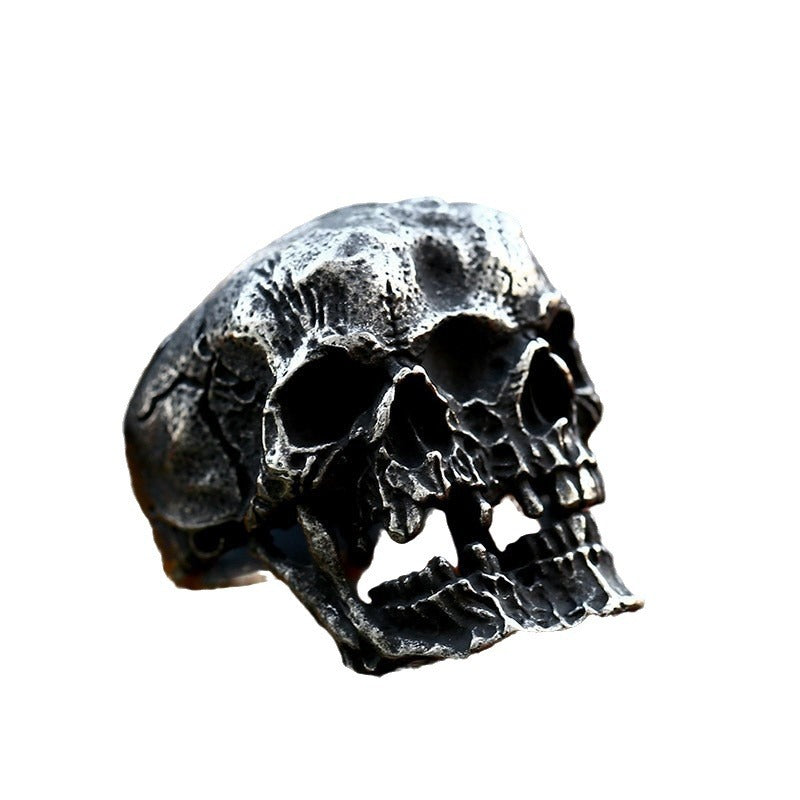 Punk Double Skull Titanium Steel Ornament Stainless Rings