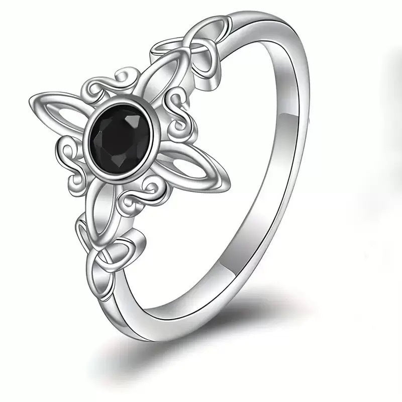 Fashion Celtic Black Diamond Cold Wind Cute Rings