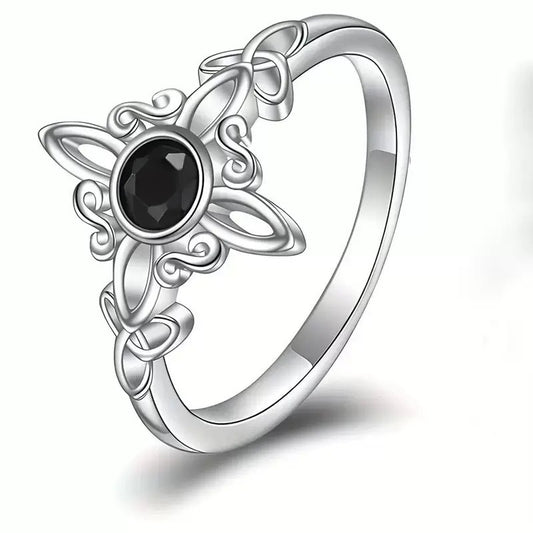 Fashion Celtic Black Diamond Cold Wind Cute Rings
