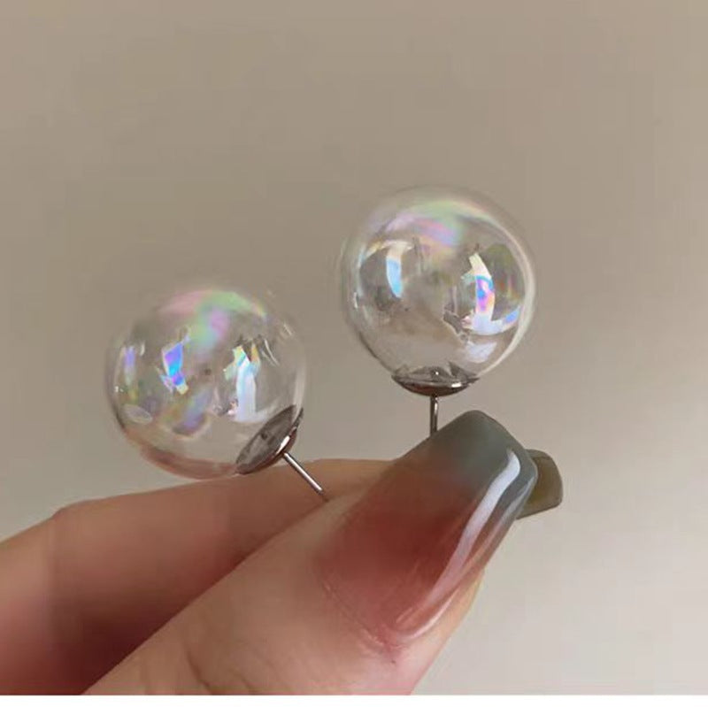 Needle Korean Style Dazzling White Mermaid Pearl Special Interest Light Earrings