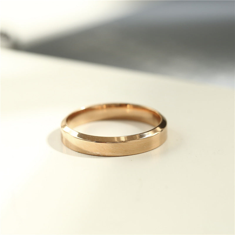 Titanium Steel Couple Style Fashionable Rose Gold Rings