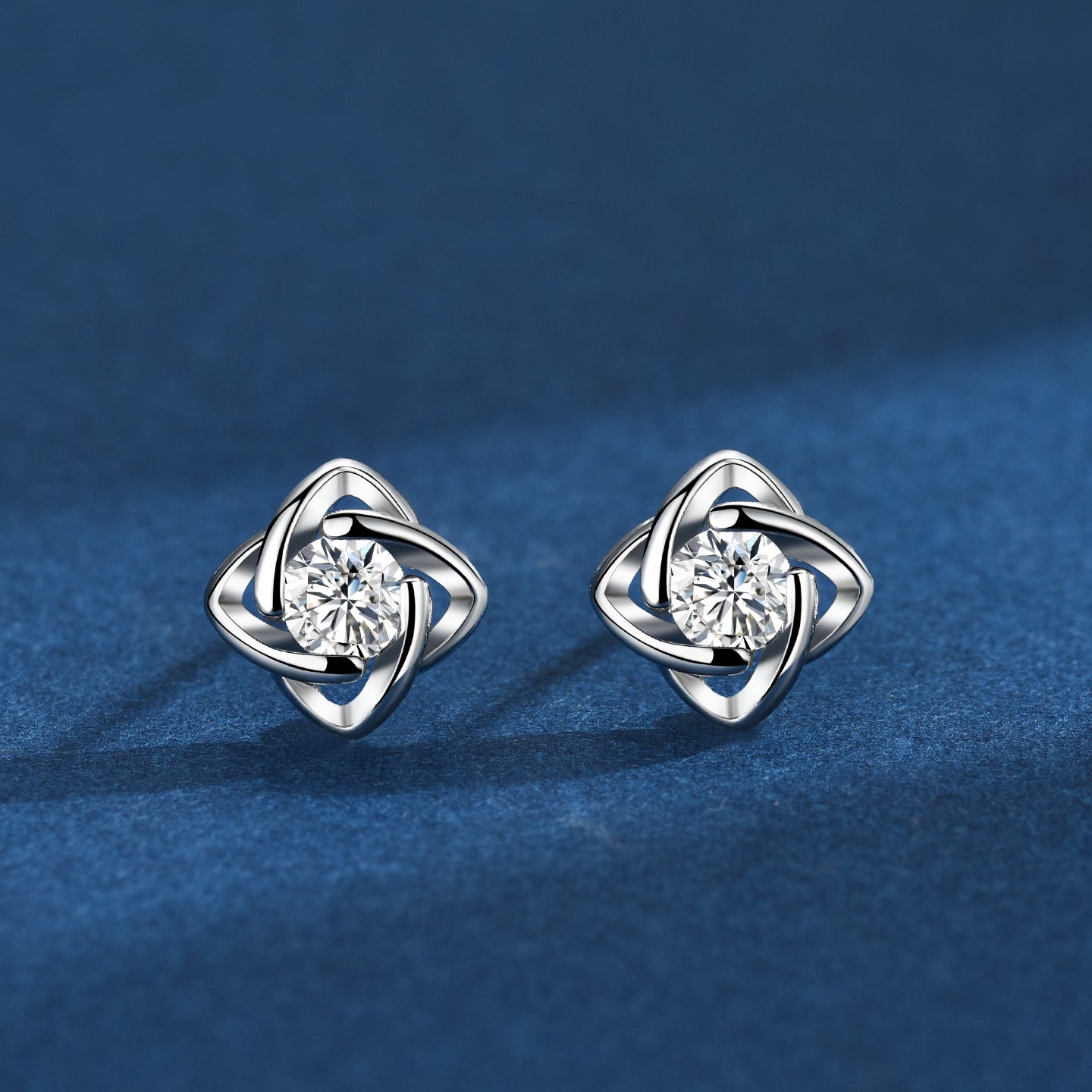 Women's Copper Plated Gold Micro Inlaid Zircon Stud Earrings