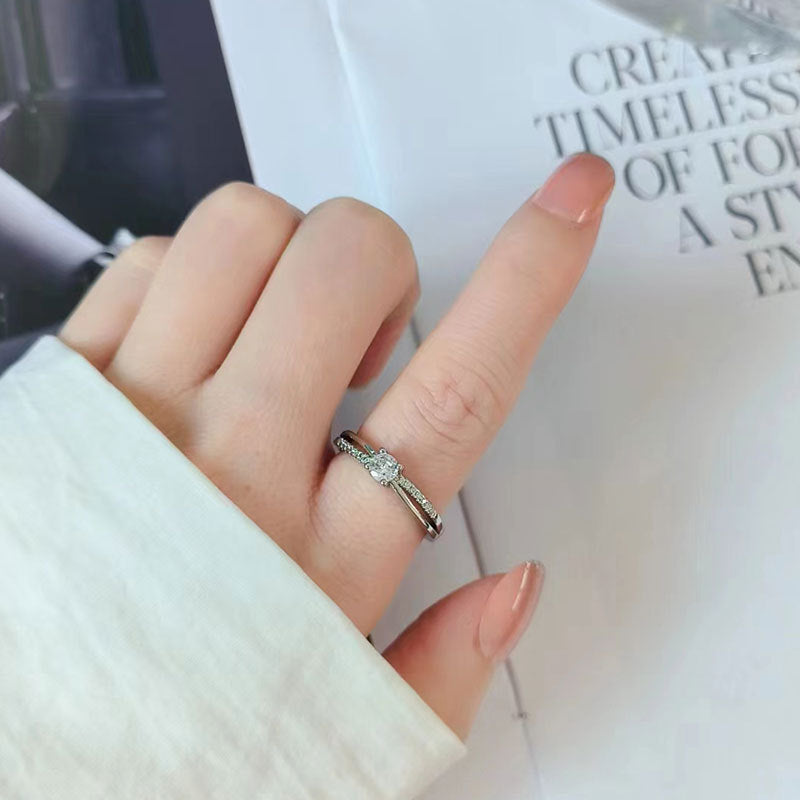 Women's & Men's Mobius Couple One Pair Open Fashion Zircon Rings