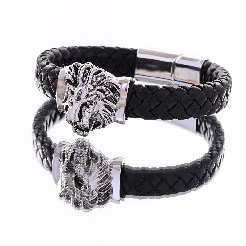 Men's Lion's Head Hip Hop Stainless Steel Bracelets