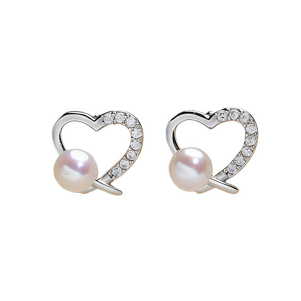 Pearl Ear Love High Sense Simple Temperament Stud Earrings